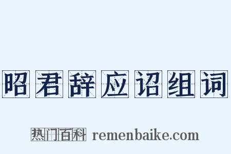 昭君辞应诏组词是什么意思的图片